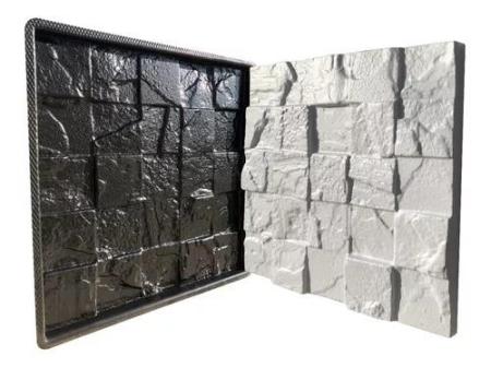 Placas De Gesso 3D Modelo Mosaico Rustico 40cm x 40cm
