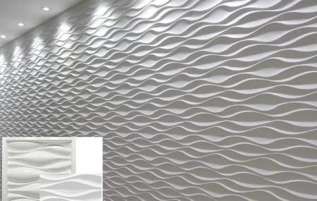 Placas De Gesso 3D  Modelo Ondas  39,5 x 39,5
